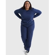 Plus Size Just My Size Fleece Crew Sweatshirt Color: Navy Heather Size: 4X