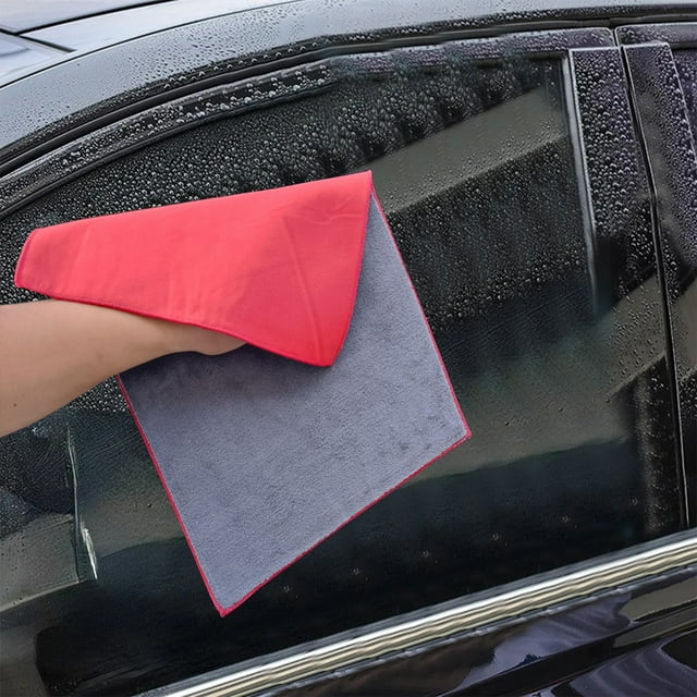 Toalla de lavado de coches de ante y microfibra de doble cara - Paño de secado y pulido súper absorbente para detallado de automóviles, 11,8" x 23,6"