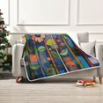 thumbnail image 7 of Yayeee Throw Blanket for Couch Soft Warm 50" x 60" Sofa Chair Bed Decoration, Blue Colorful Flowers, 7 of 7