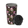 thumbnail image 2 of Yiaed Skull Daisy Print Stainless Steel Coffee Mug -Vacuum Insulated Coffee Tumbler - Leakproof Travel Mugs Insulated for Hot & Cold Drinks, 2 of 8