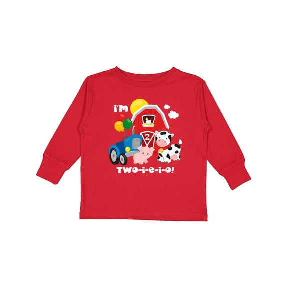 Inktastic Two-i-e-i-o 2nd Birthday Boys or Girls Long Sleeve Toddler T-Shirt