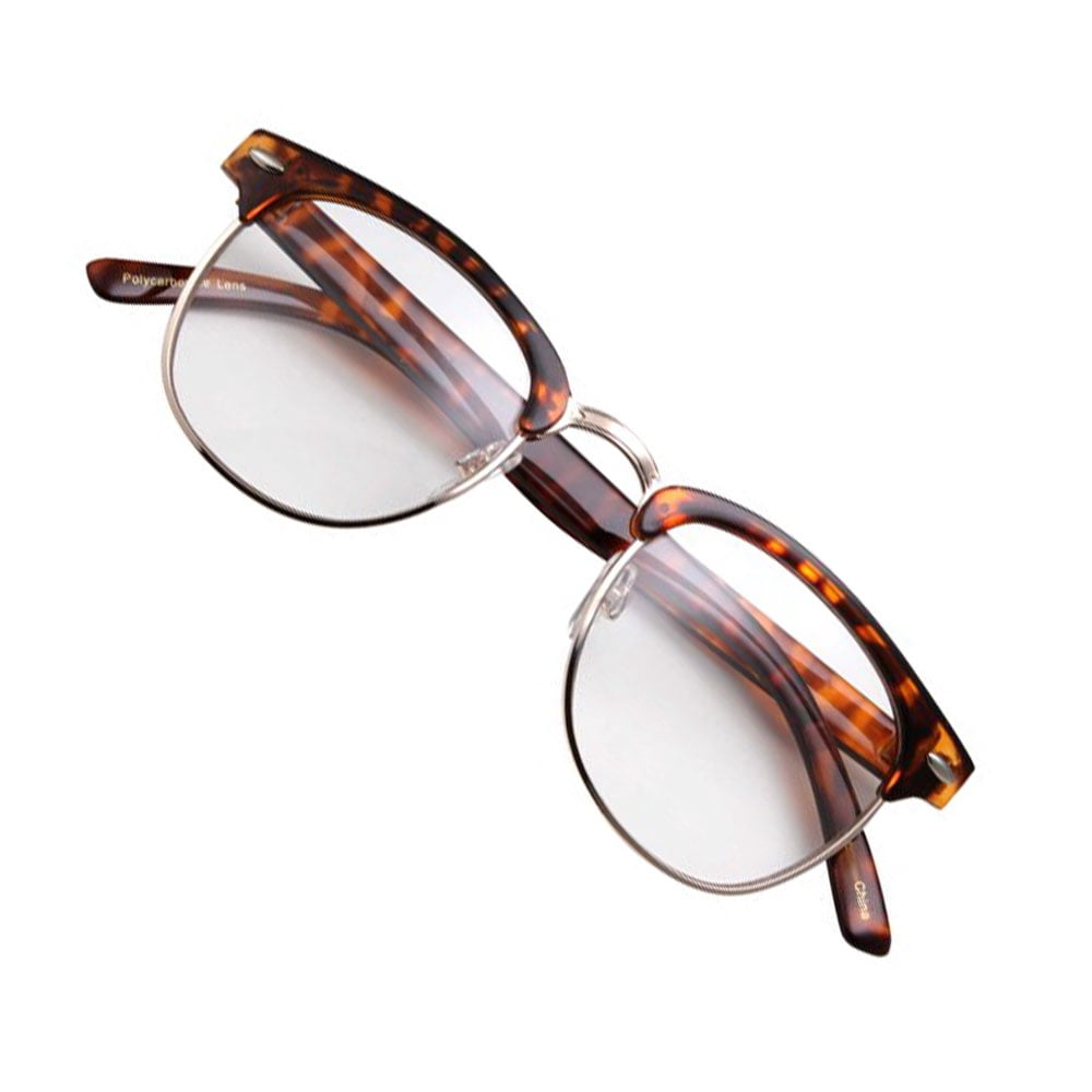 grinderPUNCH Mens Half Frame Non Prescription Glasses Clear Lens Adult Reading Glasses