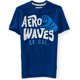 thumbnail image 1 of Aeropostale - Camiseta gráfica para hombre con diseño de ondas aerodinámicas, azul, talla mediana, 1 of 1