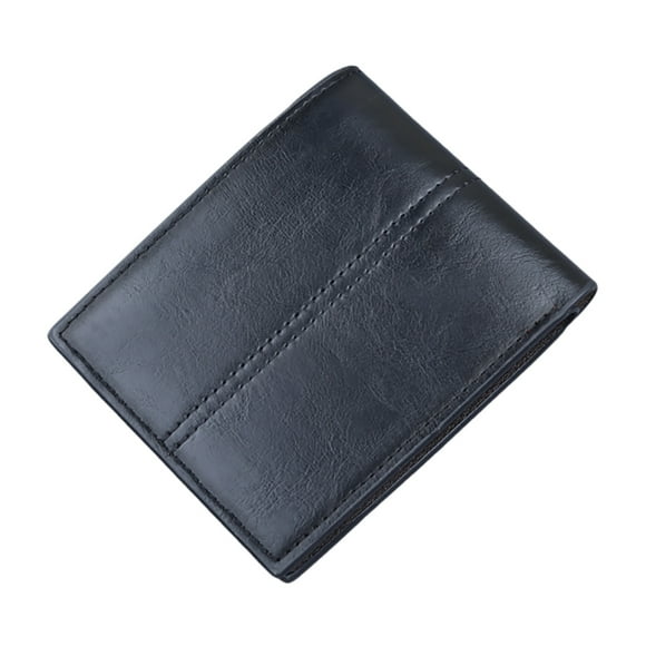 Bmisegm Fashion ID Short Wallet Women Men Leather Purse Multiple Card Slots Clutch Bag Wallet Cute Black One Size