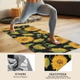 thumbnail image 4 of Black Green Leaf Sunflower Pattern Hot Yoga Mat Towel Non Slip for Hot Yoga - Quick-Drying Yoga Mat Cover with 4 Corner Pockets with Travel Bag - Hot Yoga Towel Non Slip 70"x26", 4 of 6