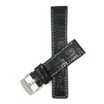 thumbnail image 1 of 26mm Leather Watch Band Strap, White Stitching, Stainless Steel Buckle, 1 of 7