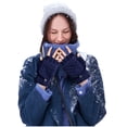 thumbnail image 6 of Penkiiy Women's & Men's USB Heated Gloves Knitting Hands Full & Half Heated Fingerless Heating Warmer with Button Washable Design, Mitten Winter Hands Warm Laptop Gloves White Gloves Navy, 6 of 9