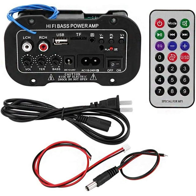 Black Bluetooth HiFi Amplifier 5 Inch Auto Car Digital Amplifier Bluetooth HiFi Bass High Power Stereo Audio Amplifier