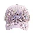 thumbnail image 4 of jiaxiM Raised Ocean Creatures Embroidery Baseball Cap Man Woman Soft Cotton Adjustable Hat for Daily Walking Shopping Travel Outdoor Sports Casual Street Matching Outfits, 4 of 8