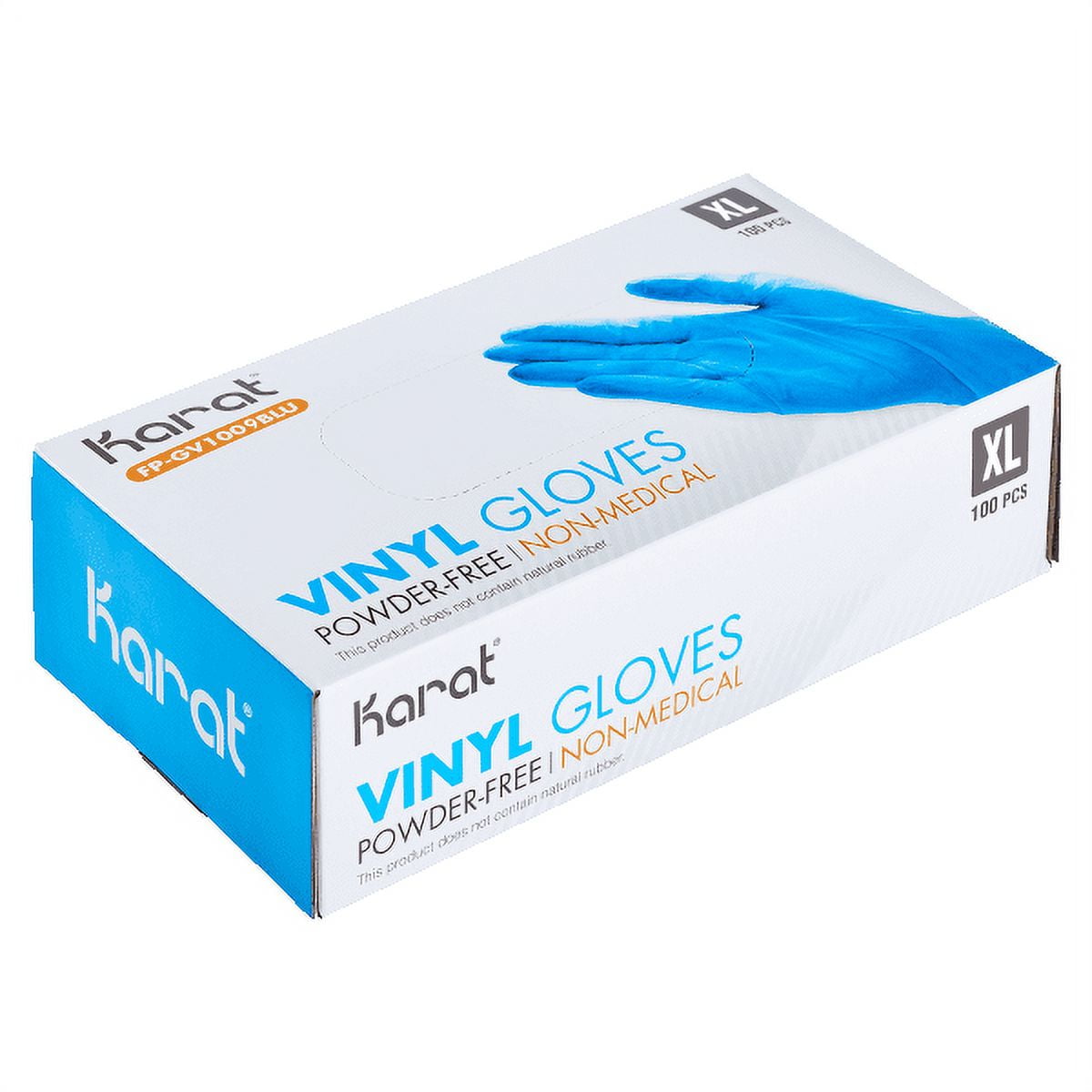 [1,000 ct] Karat Vinyl Gloves, Powder-Free, Blue, Extra Large