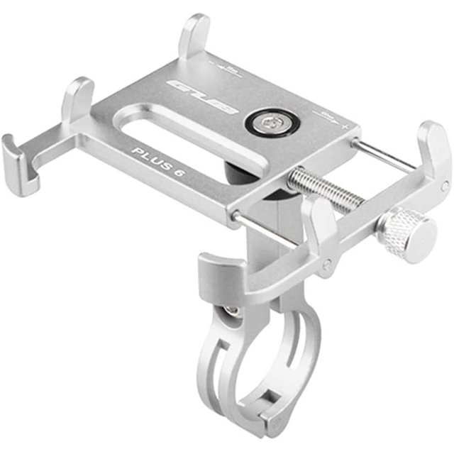 Bicycle & Motorcycle Phone Mount - Aluminum Bike Phone Holder with 360°Rotation Adjustable Handlebar Phone Holder Compatible with iPhone XS XR 8 Plus,Compatible with Samsung S9/S8 (Silver)