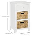 thumbnail image 3 of HOMCOM Side Table with Removable Woven Baskets and Drawer, End Table, 3 of 10