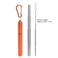thumbnail image 4 of Retractable Straw, Stainless Steel Straw, Orange Retractable Straw Portable Stainless Steel Camping For Picnic, 4 of 8
