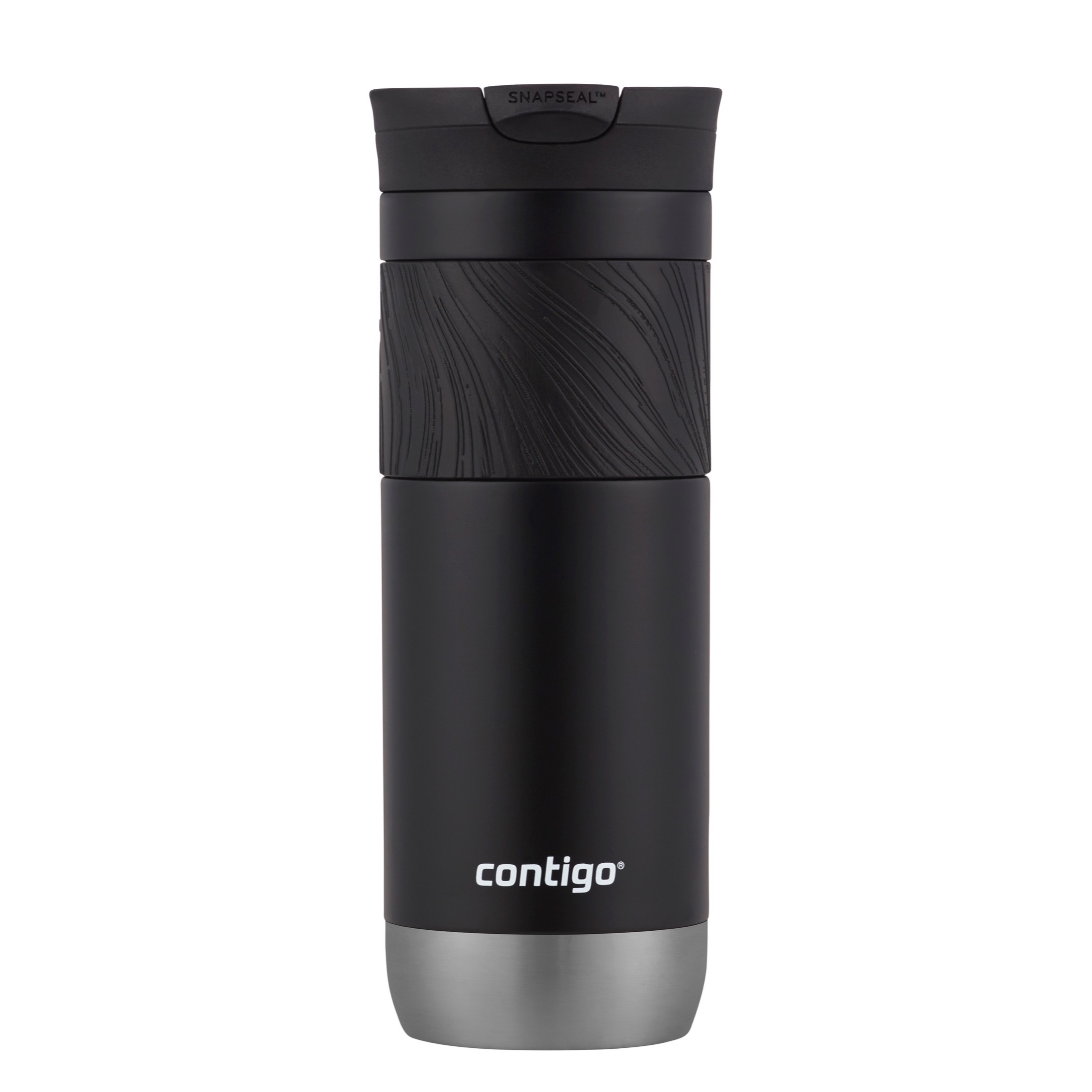 Contigo SnapSeal Insulated Stainless Steel Travel Mug with Grip, 20 oz., Licorice