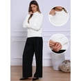 thumbnail image 2 of DARING DIVA Turtleneck Sweater Long Sleeve Knit Pullover Sweaters XS White, 2 of 6