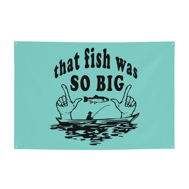 Humorous Fish Shop Signs DouZhe Funny Fisherman Sign Banner, Fish Fishing Comic Hanging Banners ...