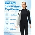 thumbnail image 4 of Owntop Neoprene 2MM Women Wetsuit Top Long Sleeve, Front Zipper Jacket for Diving Surfing Snorkeling, 4 of 7