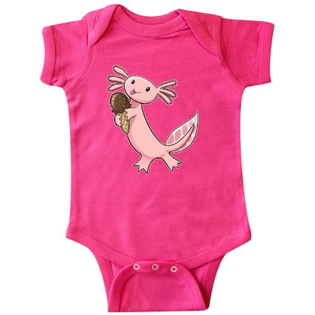 

Inktastic Cute Axolotl Eating Ice Cream Gift Baby Boy or Baby Girl Bodysuit