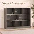 thumbnail image 4 of Costway 3-tier Open Bookcase 8-Cube Bookshelf Storage Display Cabinet French Oak Gray, 4 of 10