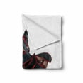 thumbnail image 2 of Anime Soft Flannel Fleece Blanket, Posing Warrior Girl in Manga Style Japanese Culture Themed Illustration Art, Cozy Plush for Indoor and Outdoor Use, 50" x 70", Red White and Black, by Ambesonne, 2 of 6