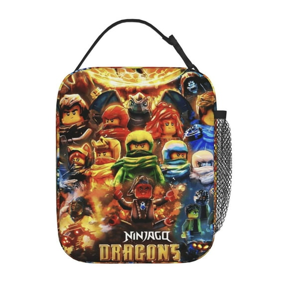 Insulation Portable Lunch Bag, Ninjago Thermal Container with Adjustable Shoulder Strap