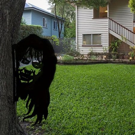 Halloween Terror Witch Silhouette Outdoor Hanging Decor Unique Wall Hanging Iron Art Decoration for Outdoor Garden Spooky Home Decor Accent Ornaments