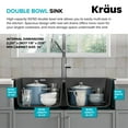 thumbnail image 5 of KRAUS Forteza 33” Drop In / Undermount 50/50 Double Bowl Granite Kitchen Sink in Black, 5 of 8