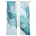 thumbnail image 7 of Teal Marble Sheer Curtains 108 Inch Length 2 Panels Set, Abstract Modern Ink Painting Voile Window Treatment Semi Sheer Long Curtains Drapes for Bedroom/Living Room/Kitchen 52"x108"x2, 7 of 7