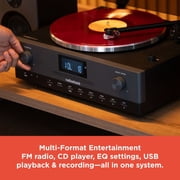 RadioShack 2-Speed Belt-Drive Turntable with 2 Detachable Speakers,Vinyl Player, Bluetooth Input and Output, FM Radio, CD and USB Playback, Anti-Skating System 4001798