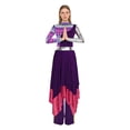 thumbnail image 4 of Aislor Women's Liturgical Praise Dance Outfits Camouflage Print Dress with Wide Leg Pants Worship Dancewear Purple S, 4 of 7