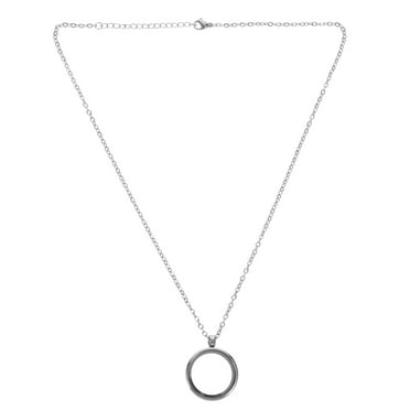 Openable Round Stainless Steel Locket Necklace with Chain for Memory Keepsakes, Pet Hair Memorials, and Custom Jewelry