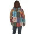 thumbnail image 4 of The Collection Royal Men Hippie Patchwork Bohemian Casual Rave Festival Baja Boho Long Sleeve Hoodie Tops Shirt Stonewash-L, 4 of 9