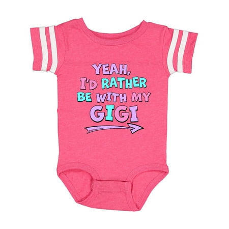 

Inktastic Yeah I d Rather be with My Gigi in Pink Blue and Purple Gift Baby Boy or Baby Girl Bodysuit