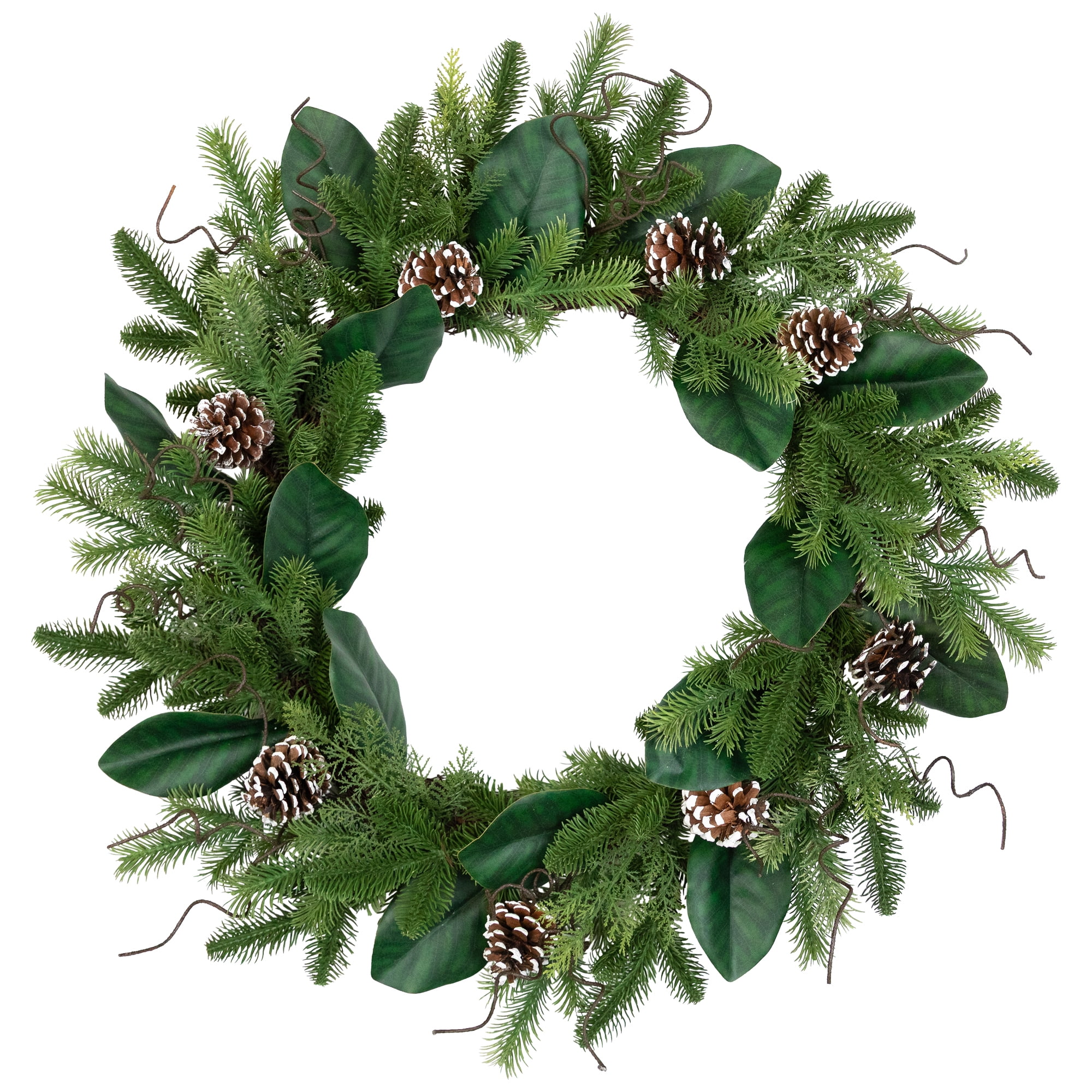 Mixed Foliage and Whitewashed Pinecones Artificial Christmas Wreath - 28" - Unlit
