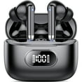 thumbnail image 1 of Audífonos Inalámbricos, Audífonos Bluetooth 5.3 con 60H de Reproducción, Pantalla LED, Sonido Estéreo HiFi, Audífonos Impermeables in-Ear con 4 Micrófonos, 1 of 7