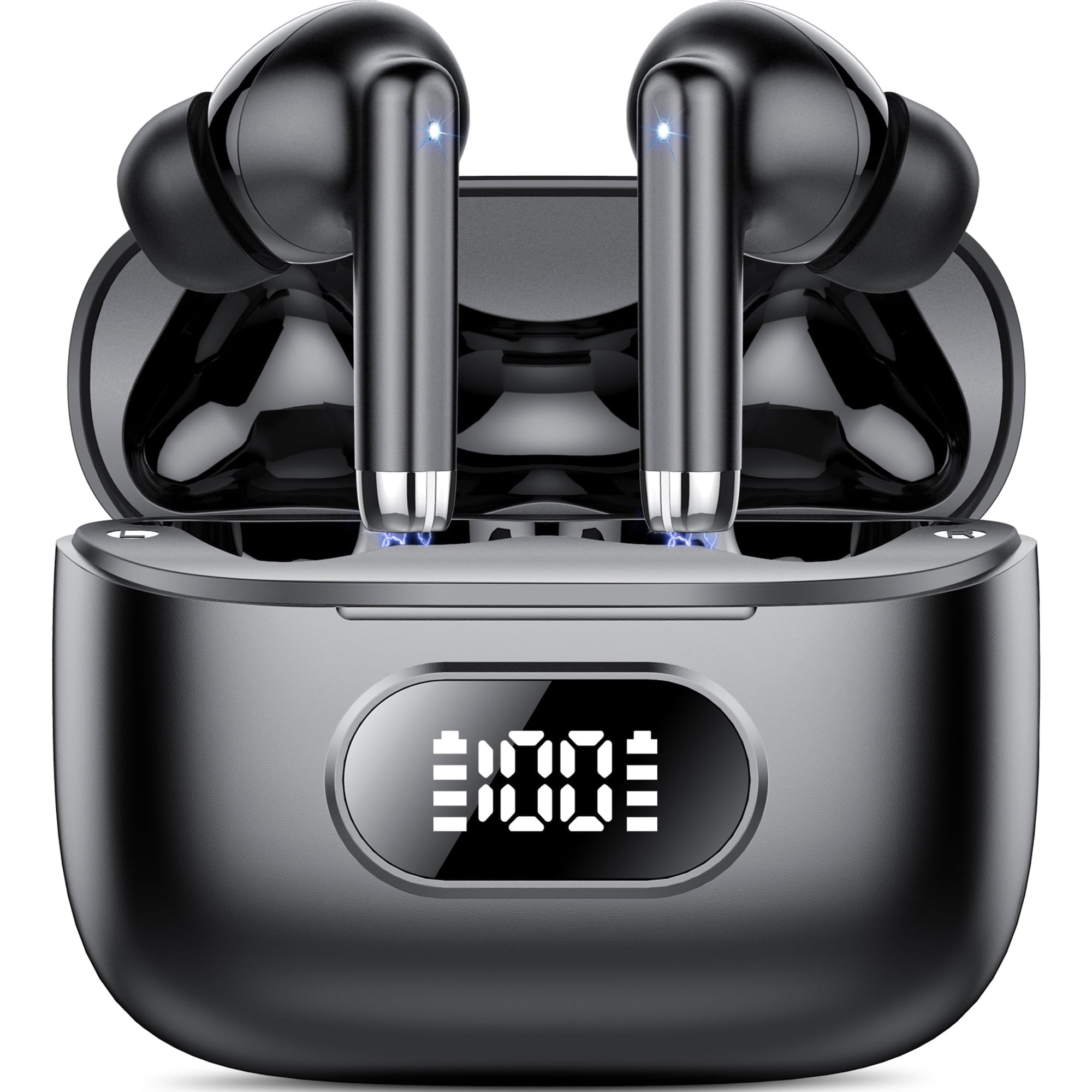 Wireless Ear Buds, Earbuds Bluetooth 5.3 Headphones 60H Playtime LED Display, HiFi Stereo Sound Waterproof in-Ear Earphones with 4 Microphone