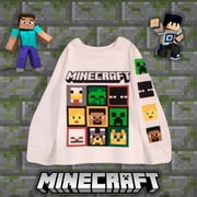 Minecraft Characters Boys Long Sleeve T-Shirt, 3-Pack Bundle Set for Kids and Toddlers (Sizes 4-16)
