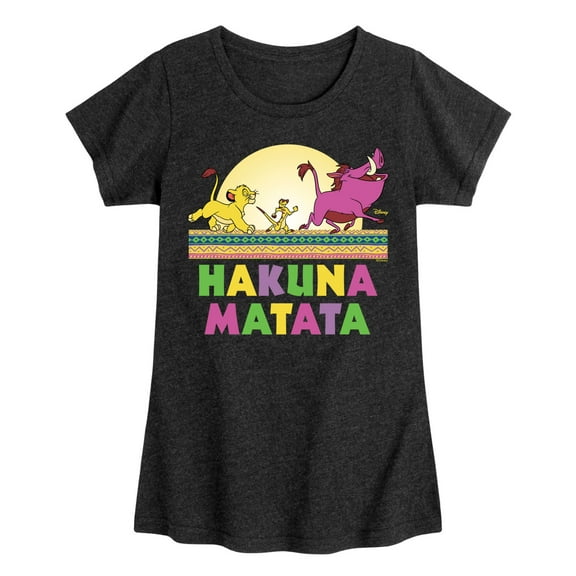 Disney - The Lion King - Hakuna Matata Scene - Toddler & Youth Girls Raglan Graphic T-Shirt