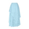 thumbnail image 5 of Hvot&aat Women's Layered Lace Long Skirt Asymmetrical Floral Sheer Flowy Swing Skirt Beach Curtain Retro Skirt, 5 of 6