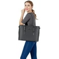 thumbnail image 4 of Mosiso 17.3 Inch Water Resistant PU Leather Laptop Tote Bag - Large Capacity Business Briefcase for Office, Work, 4 of 5