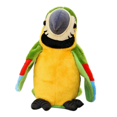 Adorable Speak Talking Record Repeats Waving Wings Cute Parrot Stuffed Plush (Best Talking Quaker Parrot)