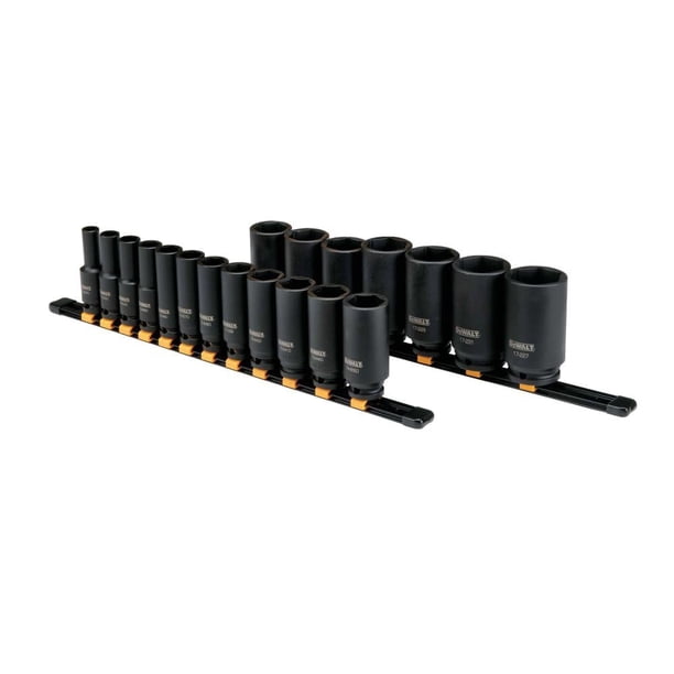 Juego de enchufes DEWALT DWMT19239, unidad de 1/2 pulgada, SAE 6 PT, 19 piezas