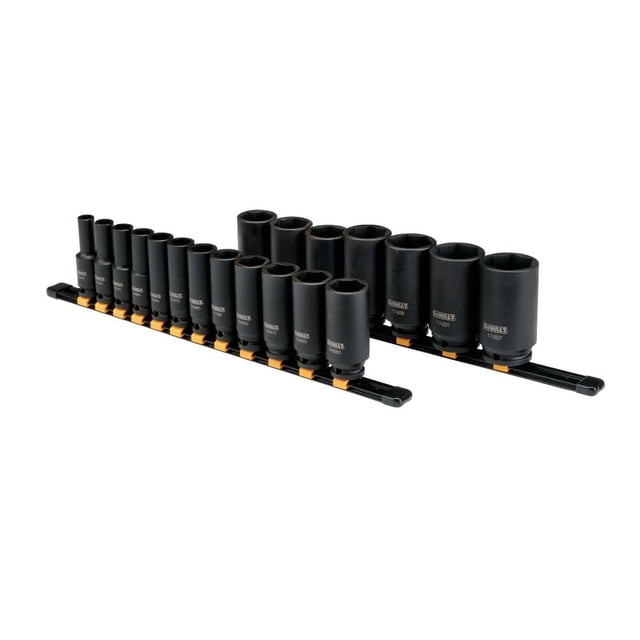 Juego de enchufes DEWALT DWMT19239, unidad de 1/2 pulgada, SAE 6 PT, 19 piezas