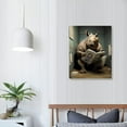 thumbnail image 3 of Nawypu  Bathroom Wall Décor, Canvas Wall Art, Modern Gallery Decor Print Painting Rhino Animal Theme Picture Artwork for Walls Ready to Hang, 3 of 4