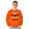thumbnail image 3 of Funny Halloween Candy Grabbin Action Men's Big & Tall Crewneck Sweatshirt Brisco Brands 5X, 3 of 5