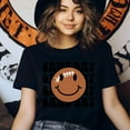 thumbnail image 3 of Game Day Smiley Football T-Shirt | Retro Sporty Graphic Tee, Dark Heather, Size S, 3 of 6