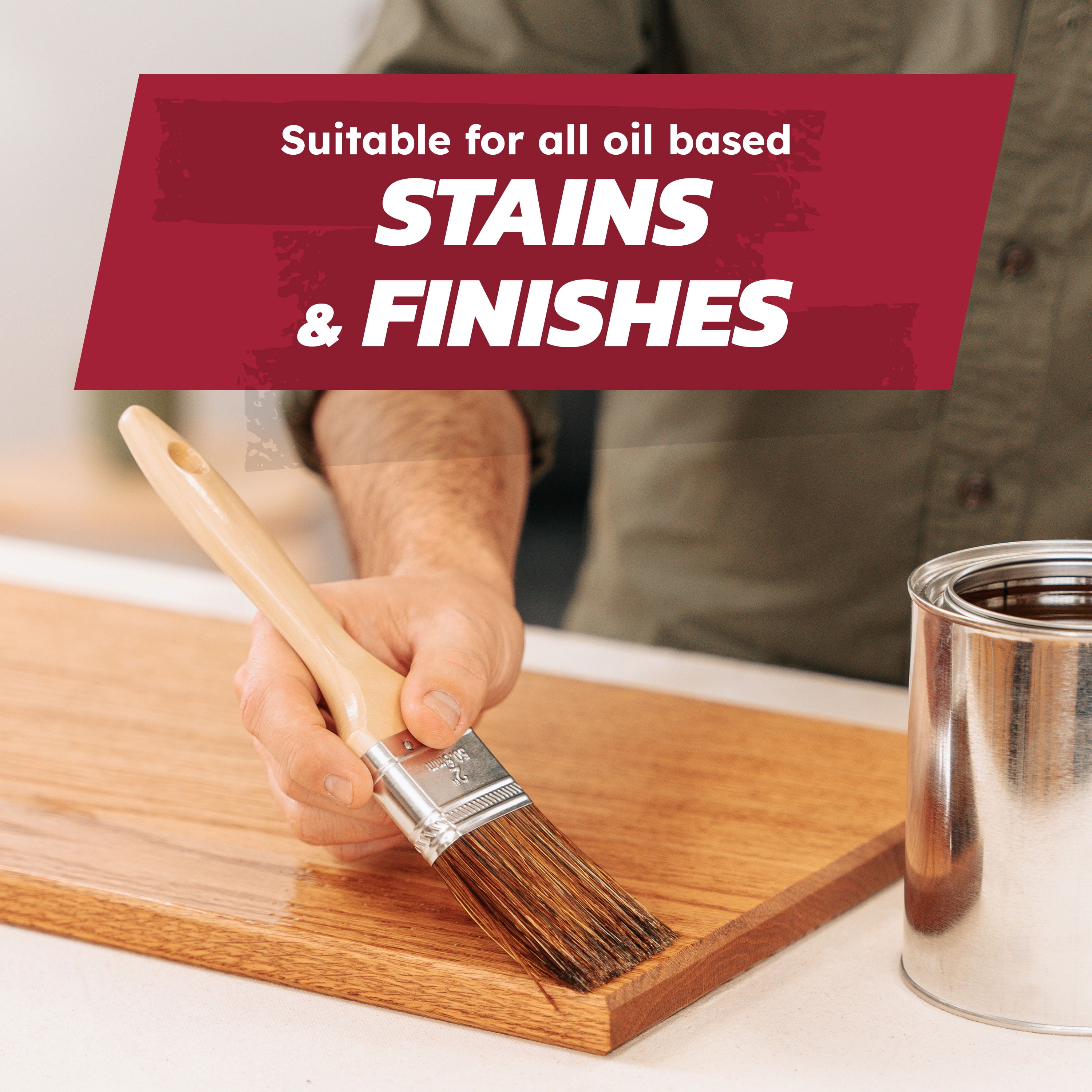 Linzer 1.5" Wood Oil-Based Stains & Finishes Flat Paint Brush