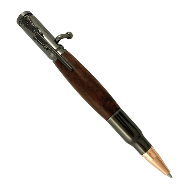 Matoen12 Bolt Action Ballpoint Pen with Compass, Birthday Day Gifts Cool Gadgets for Men, Wooden Ballpoint Pens Luxury Black Ink Gel Pens 1.0mm