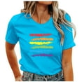 thumbnail image 1 of TINZ T-Shirt à Col Rond Imprimé Lettre Manches Courtes Col Rond T-Shirts pour Femmes Pack Ample Décontracté T-Shirt Cheer Manches Longues Pack T-Shirt Spandex T-Shirts pour Femmes, 1 of 5