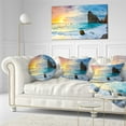 thumbnail image 3 of Designart Vibrant Morning Sea with Yellow Sun - Seascape Throw Pillow - 12x20, 3 of 5